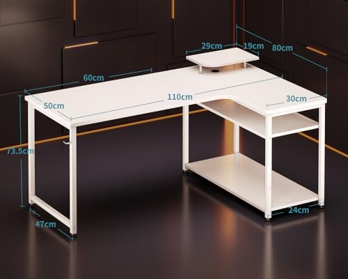 ODK ゲーミングデスク L字 パソコンデスク 幅110 デスク desk 机 pc
